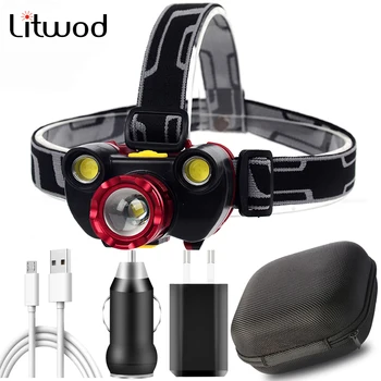 

Litwod Xml-T6 Builtin Battery Head Lamp Headlight Torch Flashlight 9-Core Led Bulbs Lithium Ion Usb Rechargeable