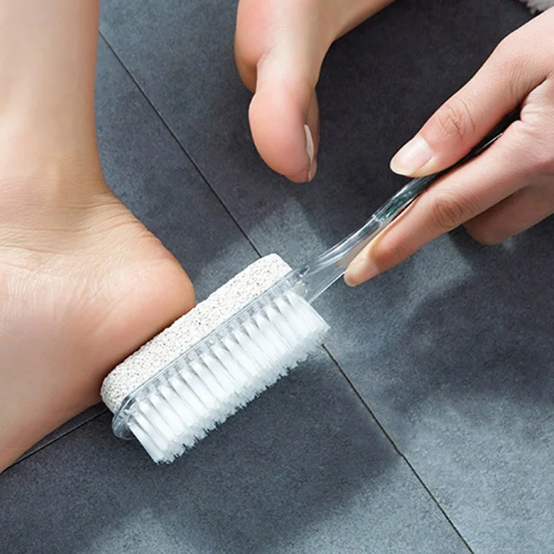 Pumice каменная щеточка для очищения ног отшелушивающая омертвевшая удаляющая кожу натуральная щетина Массажная щетка