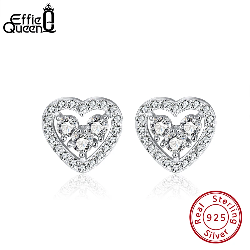 Effie Queen 100% Стерлинговое Серебро 925 пробы женские серьги из циркона Crsytal AAAA