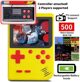 

Retro Mini Handheld Arcade, Built-in With 500 Classic Games Double Players Mode Miniature Console Handheld Portable Game