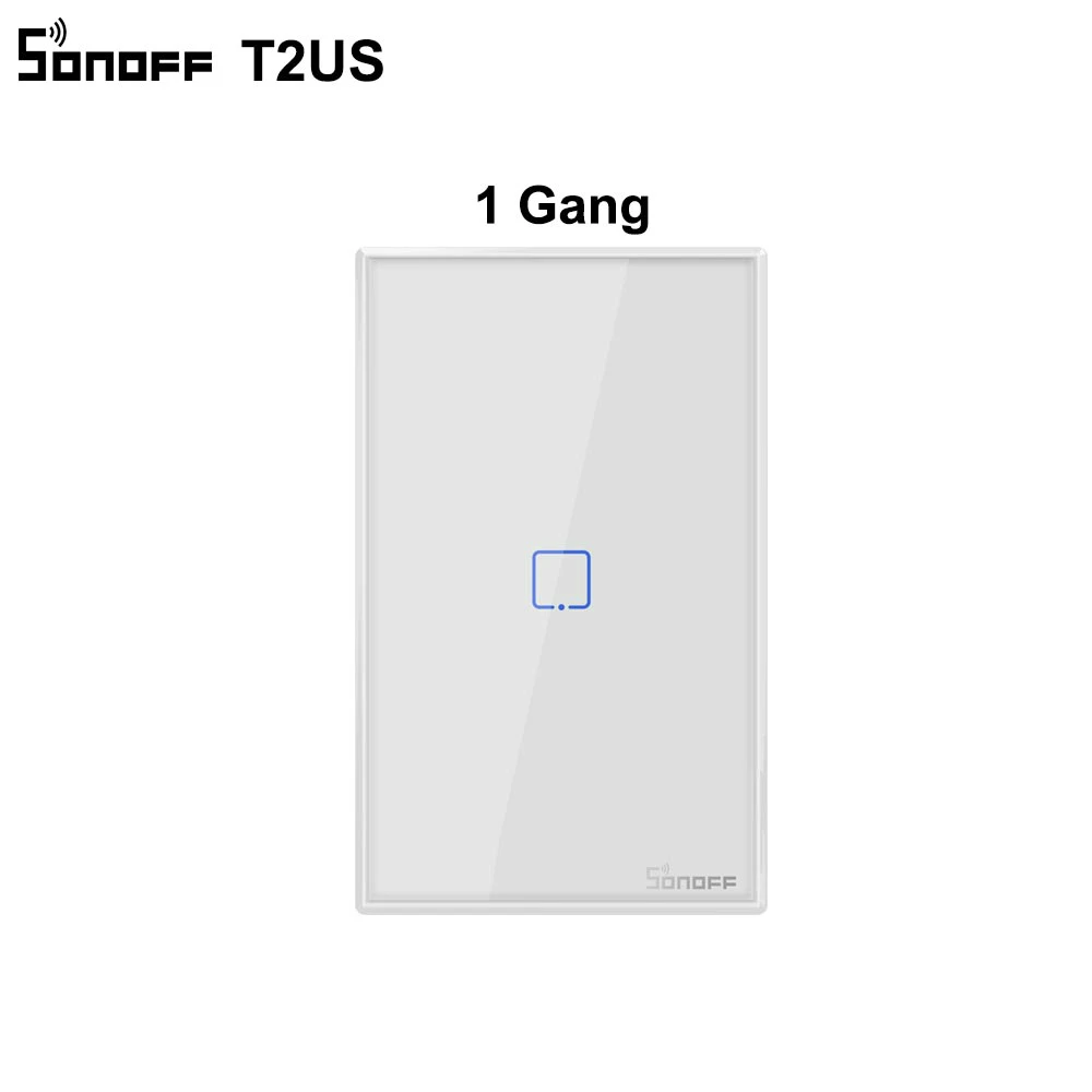 Sonoff T2 US 1 Gang Sonoff T2 US Wifi настенный выключатель света 1 2 3 банды умный дом беспроводной 433/RF/APP переключатель лампы работа с Alexa Google Home - Цвет: Sonoff T2 US 1 Gang