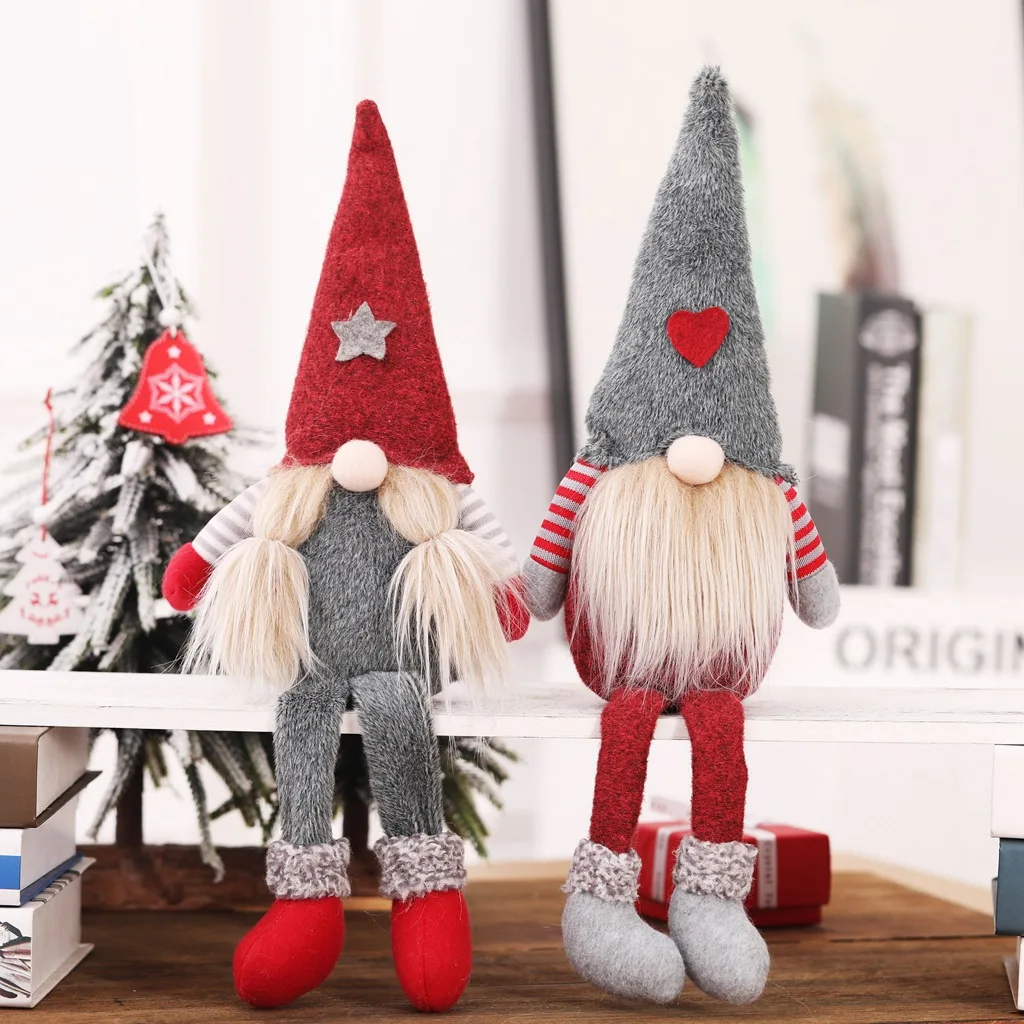 

2019 New Christmas Elf Doll Toys for Home Ornaments Kids Birthday Holiday Table Christmas Decoration Sitting Ornament Kids Toys