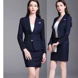 Traje feminino de outono e inverno, traje de trabalho, saia de ferramentas, roupa de trabalho