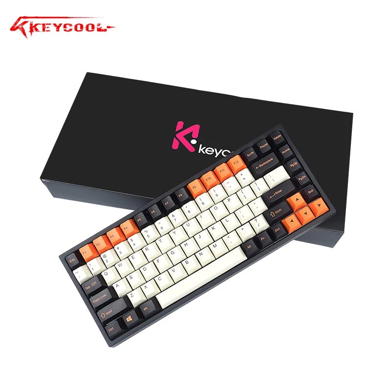 Keycool PBT ключ крышка ANSI сторона/позитив/Передняя печать Cherry MX ключ крышка набор для TKL 84/60% игровая клавиатура подходит keycool84 Akko84