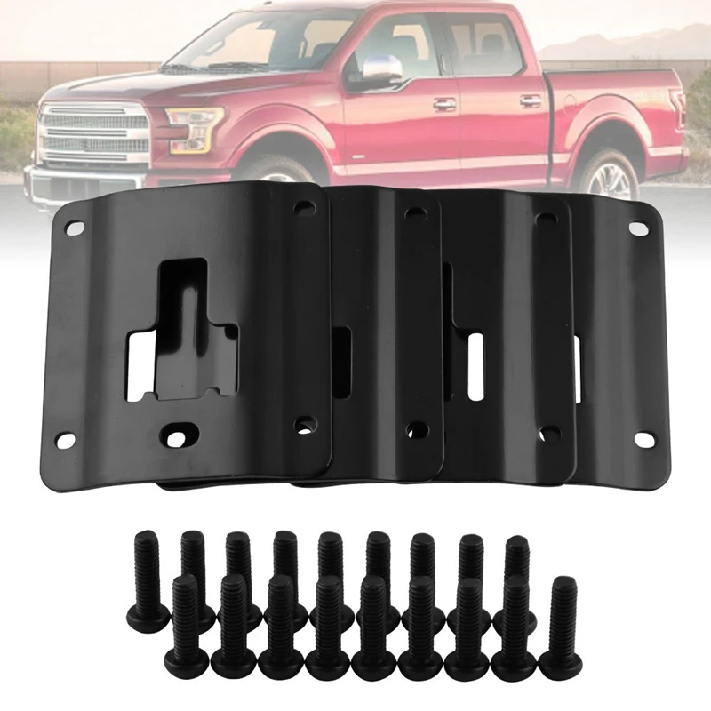 Автомобильные аксессуары для F-o-r-d F150 Raptor грузовая кровать грузовой ремень кронштейн( по настоящее время) 4 пластины с дополнительными противоугонными винтами