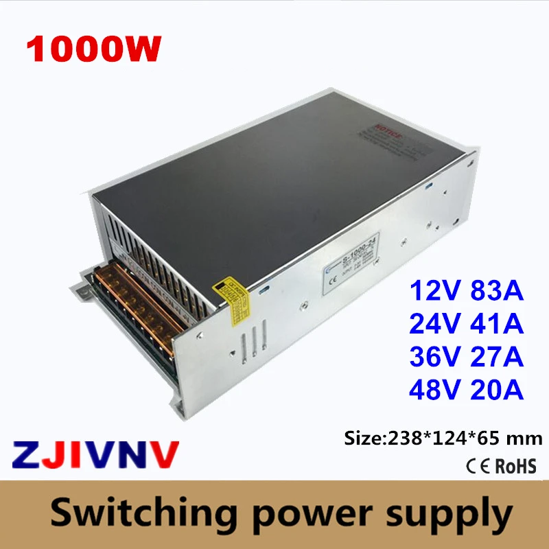 20a do Motorista da Fonte de Alimentação do Interruptor w para o Cctv do Cnc da Luz de Tira Entrada v 83a 24 41a 36 27a 48 1000 Conduzida 110vac – 220vac 12