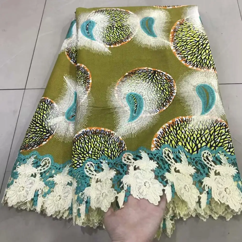 Африканская Вощеная кружевная ткань с вышивкой камнями французская чистая кружевная нигерийская кружевная ткань для женского платья 5 ярдов