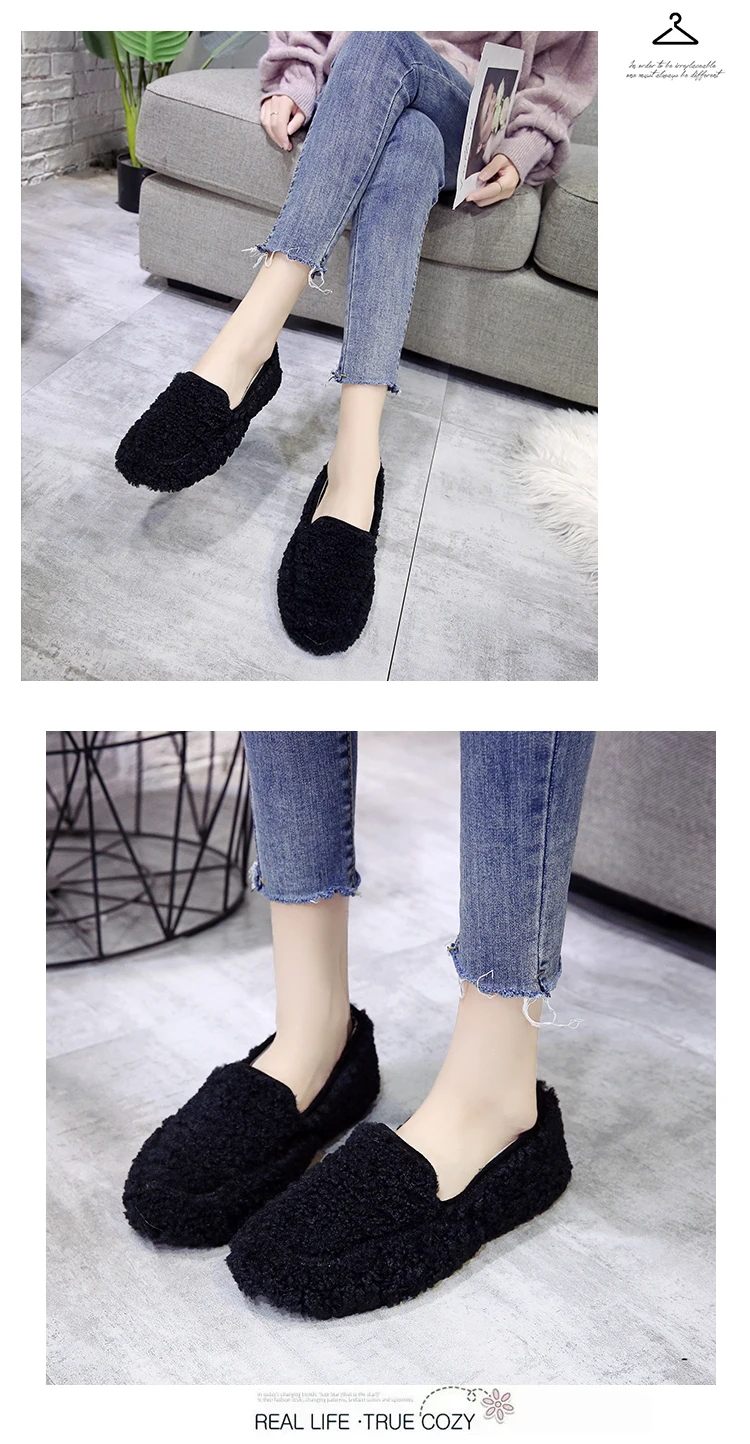 Women's Boots Autumn Lace Up Plush Booties Ladies Low Heels booties Boots-women Round Toe Shoes Winter Footwear Clogs Platform