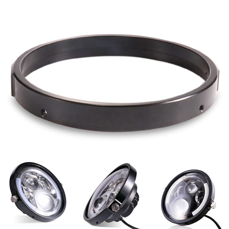 5.75 In 7 Inch Aluminum Round Headlight Housing Headlamp Trim Ring Mount Bracket For Harley Honda Yamaha Motorcycles Accessories