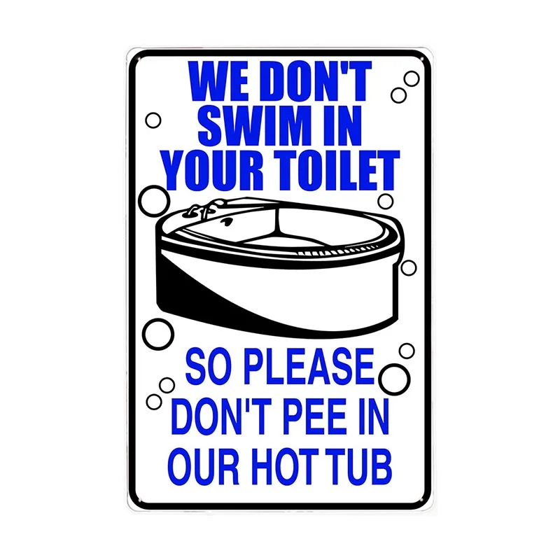 Funny Outdoor Hot Tub Metal Tin Sign Plates Vintage Poster