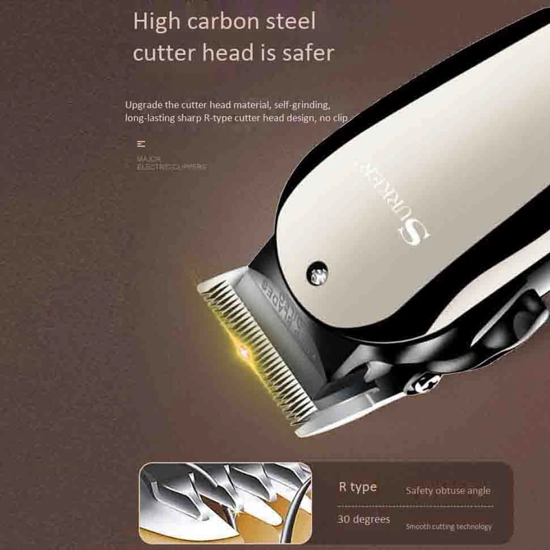 Surker Sk-710 электрическая машинка для стрижки волос Ретро масляная голова сдвига разъем постоянного тока Регулируемая машинка для стрижки волос салонная укладка инструменты с Европейским штекером