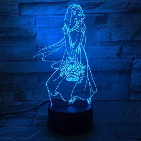 

The Princess Snow White 3D Lamp Fairy Tale Unique Present for Baby Multi-color for Room Decorative Dropship Led Night Light Lamp