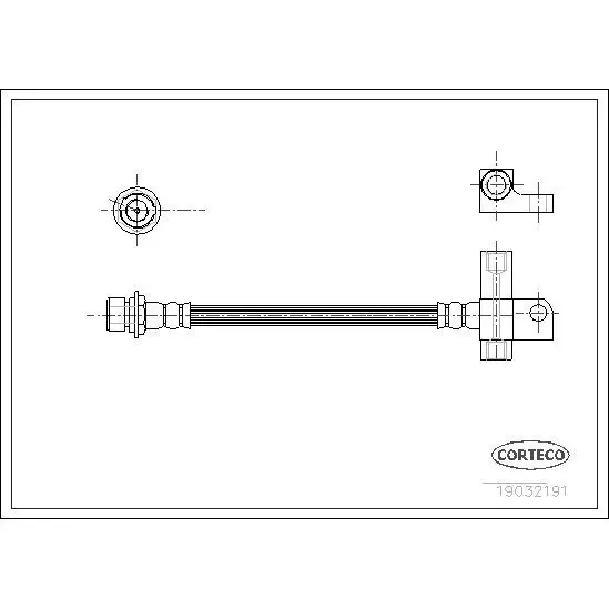 Шланг тормозной задний L 445\ Ford Transit 2.0-2.9 86-00 CORTECO