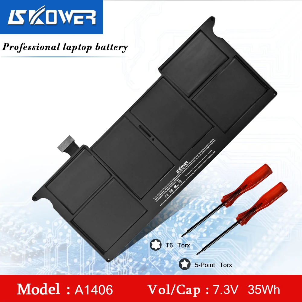 Аккумулятор SKOWER 35WH A1406 для ноутбука Apple MacBook Air 11 дюймов A1370(Mid 2011) A1465(2012-) серии, замена A1495