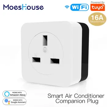 

WiFi Smart Air Conditioner Companion IR Remote Controller Wall Plug Socket Smart Life Tuya App Work with Alexa Google Home 16A