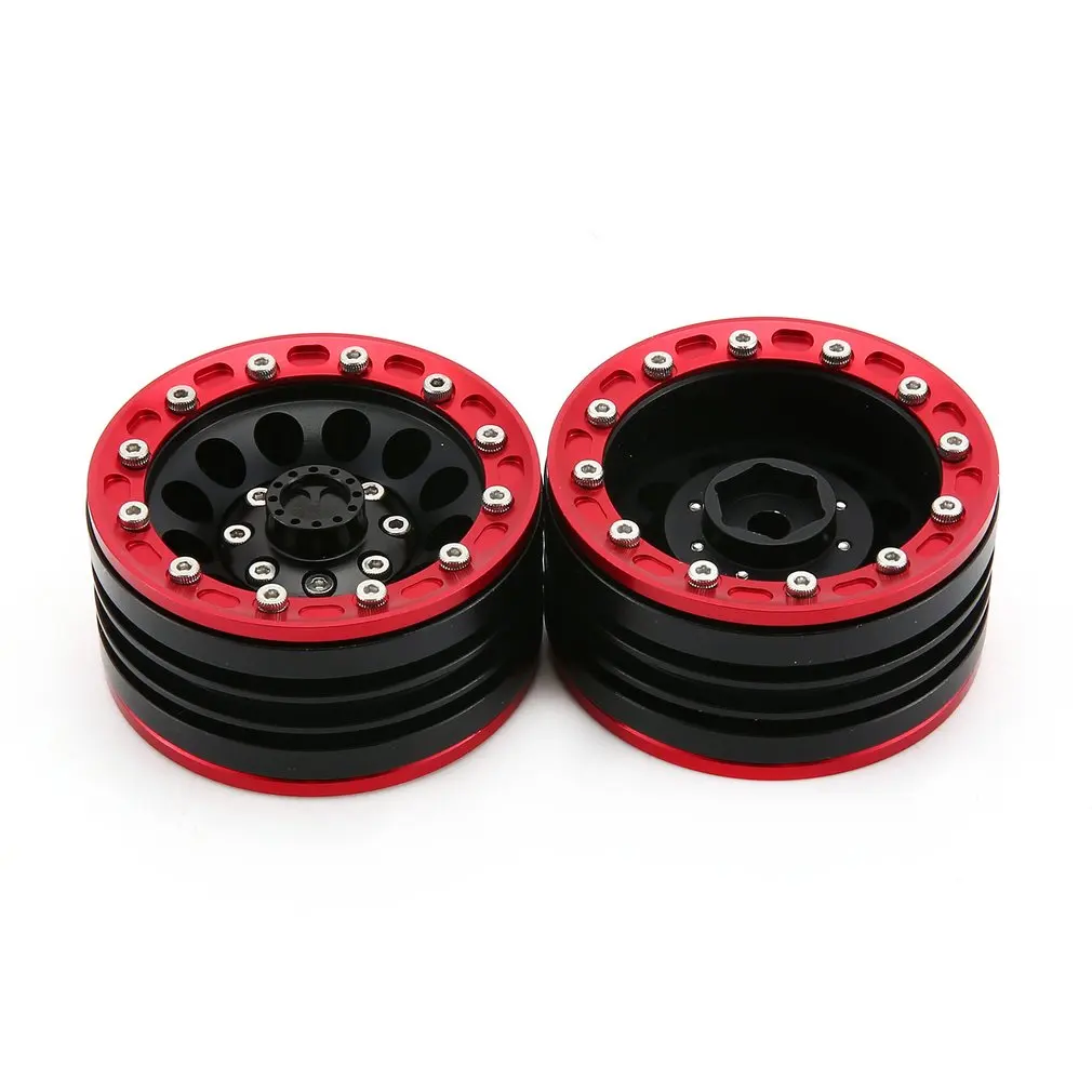 

2Pcs Aluminum Alloy 1.9/2.2 Beadlock Wheels Rims for 1/10 RC Crawler Axial SCX10 SCX10 II 90046 Traxxas TRX4 D90