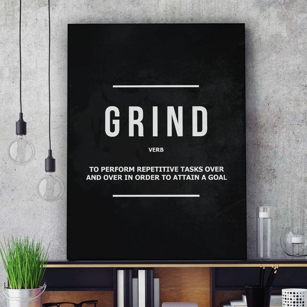 Grind Hustle исполнение стены Искусство холст печать офисный Декор мотивационные Современные художественные мотивационные картины