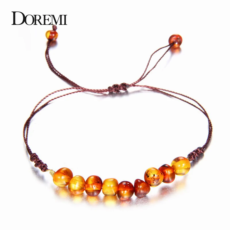 DOREMI 9 новые натуральные янтарные браслеты для маленьких женщин турквиозная аметистовая прядь Балтики янтарный браслет из бисера ручной работы детские ювелирные изделия