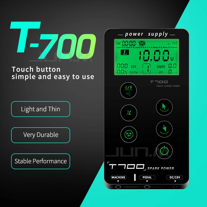 

Tattoo Power Supply T700 Touch Screen Intelligent Digital LCD Makeup Dual Tattoo Power Supplies Sandwiched