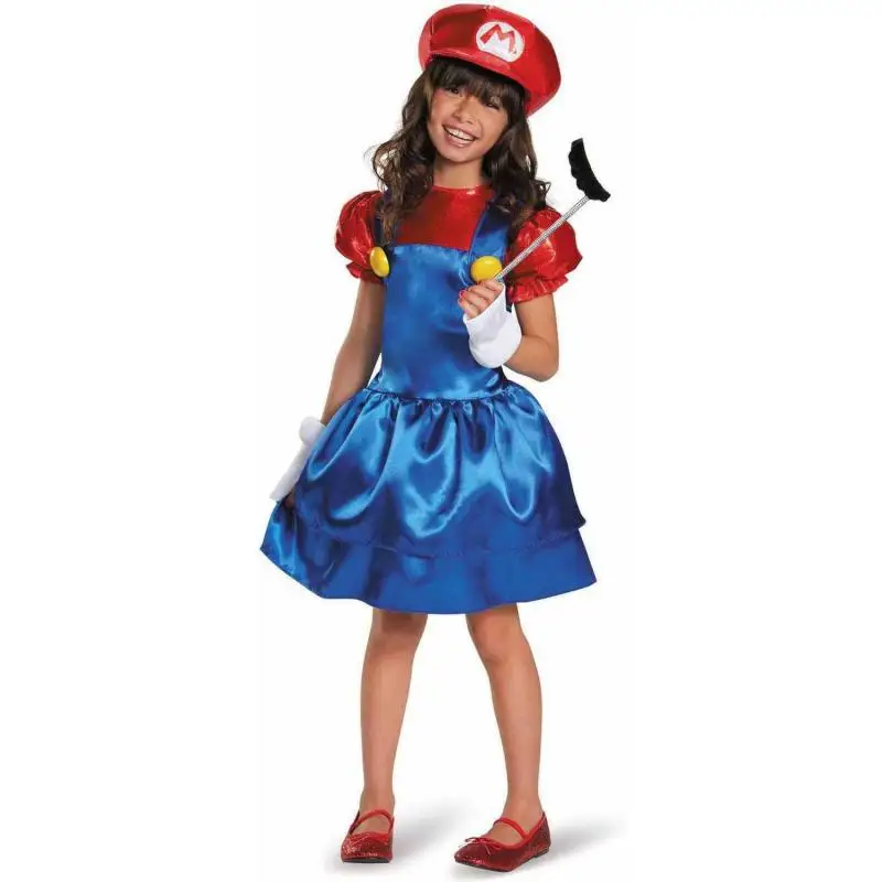 Маскарадный костюм для девочек Miss Mario костюмы косплея детский игровой набор игр