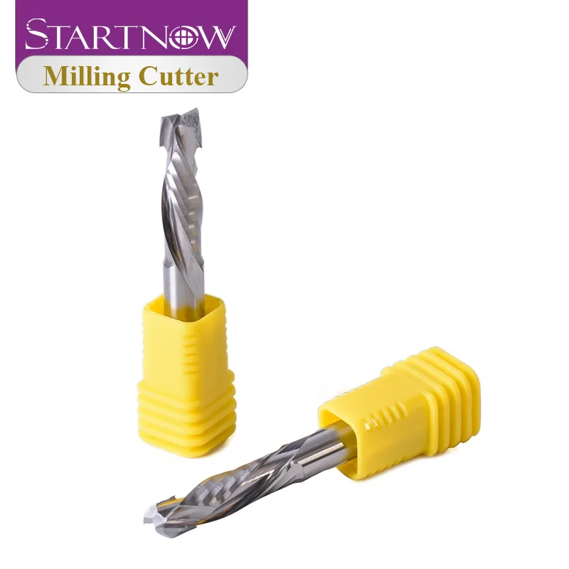 Startnow 5PCS UP & DOWN 컷 밀링 커터 2 플루트 나선형 비트 텅스텐 강철 솔리드 카바이드 엔드 밀 CNC 라우터 조각 비트