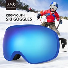 WILDMTAIN, Детские снежные очки, лыжные очки для мальчиков и девочек 5-18 лет, противотуманные очки с широким видением, лыжные очки с защитой от ультрафиолетового излучения