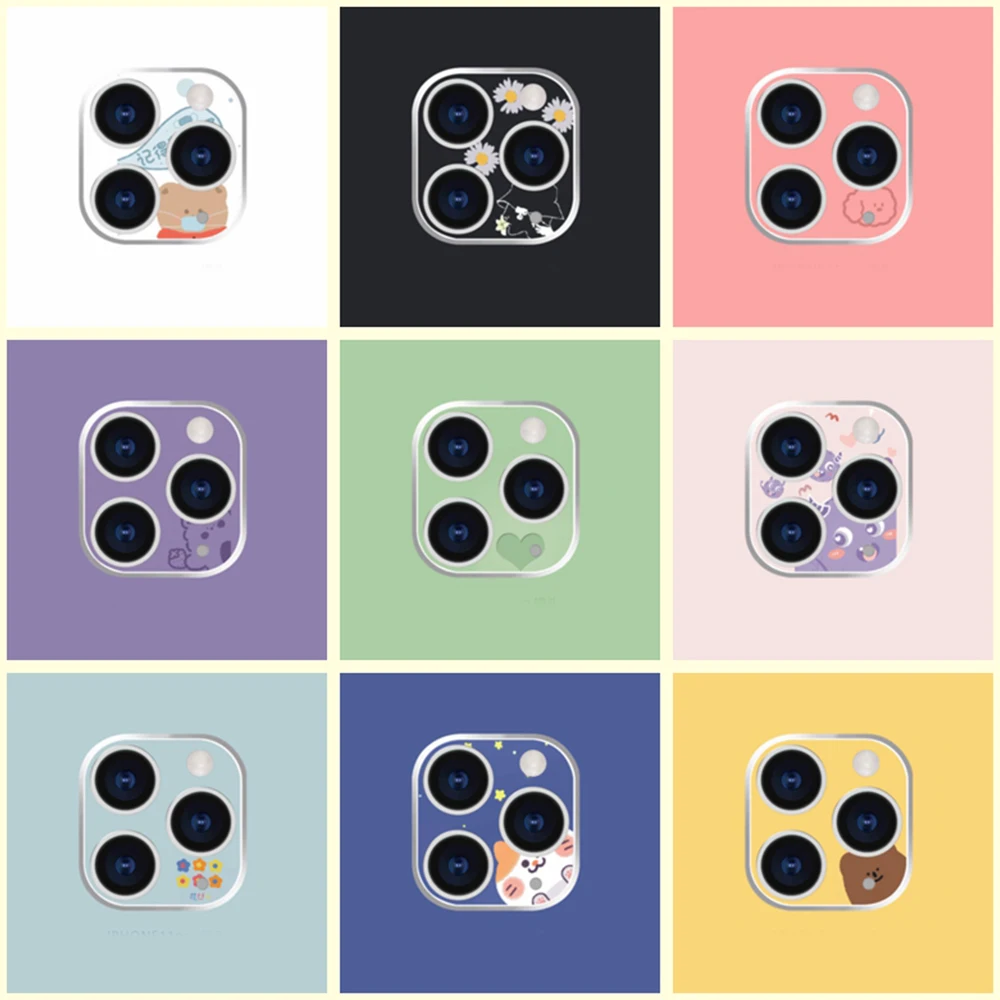 

NEW 3D Cartoon Film Lens For iPhone 11 funny Camera Lens For iPhone 11 Pro MAX Camera Lens Film Acrylic Plastic Film protection
