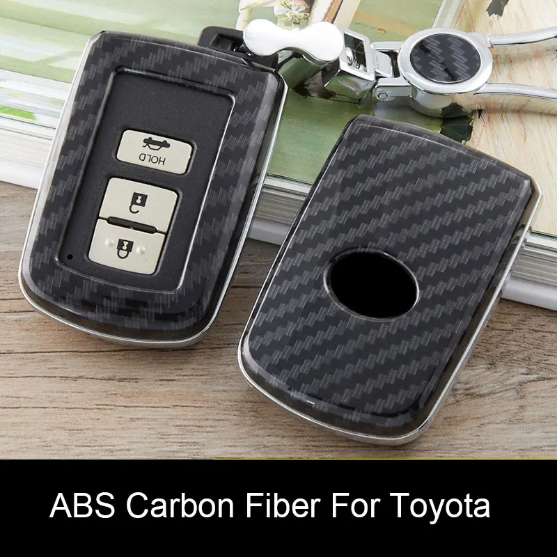 Чехол для автомобильных ключей из углеродного волокна Toyota Auris Corolla Avensis Verso Yaris Aygo