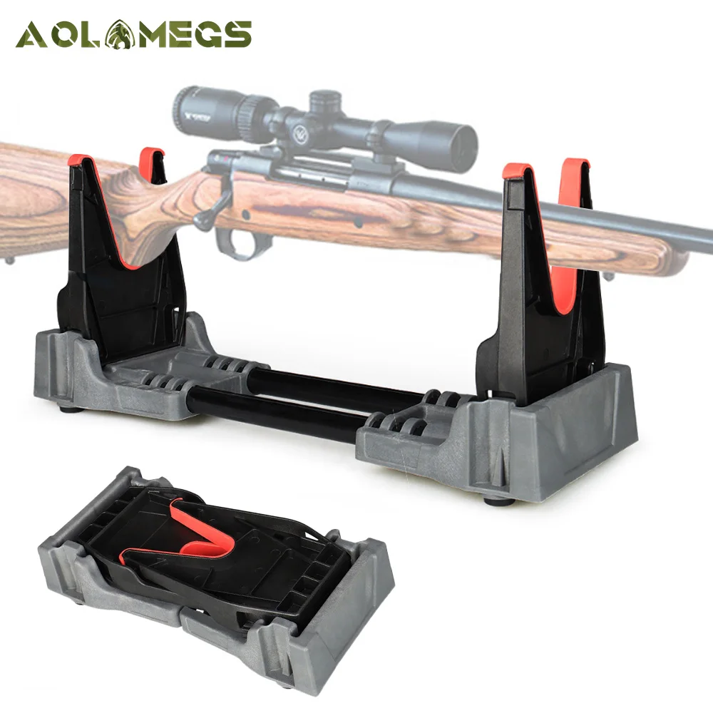 Aolamegs Rifle Gun Rack Tactical Non-slip Airsoft Display Extended Holder Wall Bench Rest Stand Hunting Accessories | Спорт и