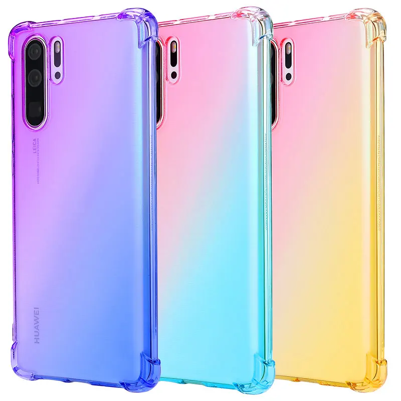 Прозрачный чехол с градиентом для Huawei P30 Pro Mate30 Mate 30 мягкий чехол-накладка из