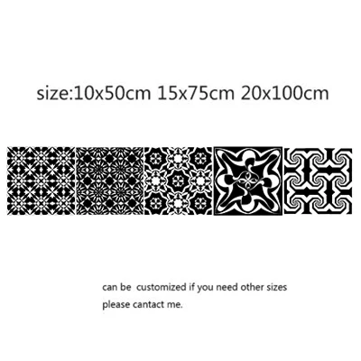 10/15/20 см в европейском стиле ретро черный, белый цвет самоклеящиеся настенные наклейки пергаментная водонепроницаемый имитация Плитки Кухня Ванная комната Декор