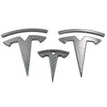 Для Tesla модель 3 логотип наклейка обертывание(углеродное волокно черный) B36B