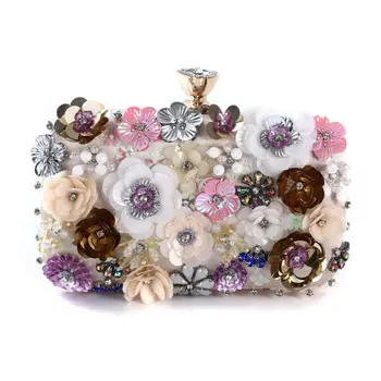 

Women Lady Flower Handbag Evening Clutch Bridal Wedding Party Prom Wallet Purse 2020