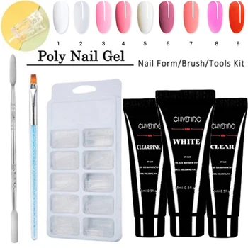 

Nail Art Gel Set UV Acrylic Builder Gel Fast Dry Nail Art Tools Long Natural Nail Gel Polish Dual Ended Pen Nail Art Tips