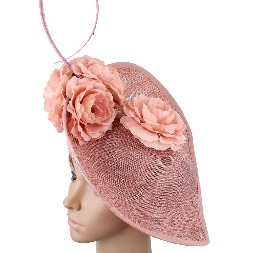 

Gorgeous Kentucky Derby Big Fascinators Hats Ladies Elagnt Wedding Beautiful Flower Headwear Bridal Race Party Headpiece