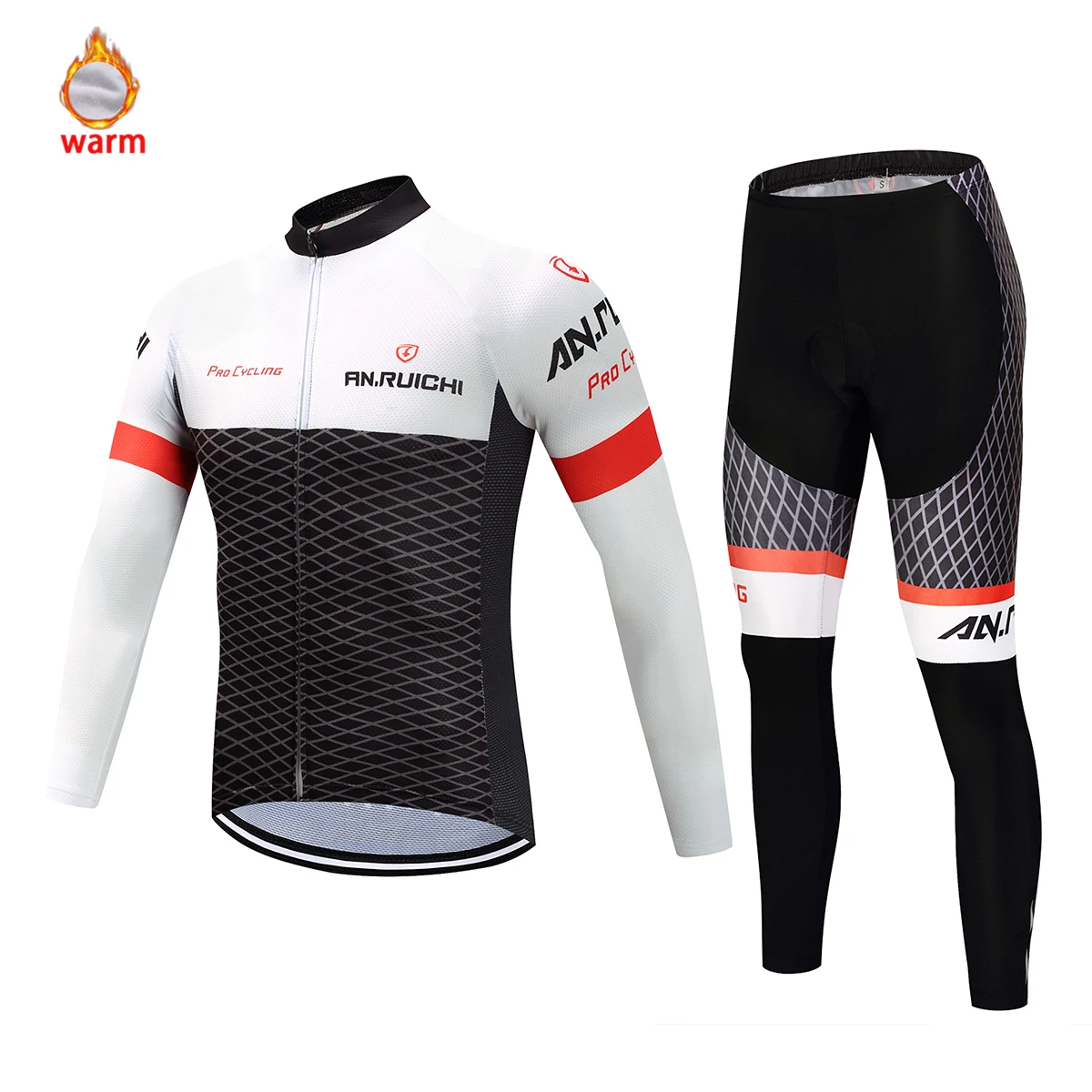 Теплая Флисовая зимняя одежда для велоспорта Мужская футболка с длинными рукавами комплект для велоспорта MTB велосипедная одежда сохраняющая тепло профессиональная командная форма для шоссейного велосипеда - Цвет: Normal cycling set