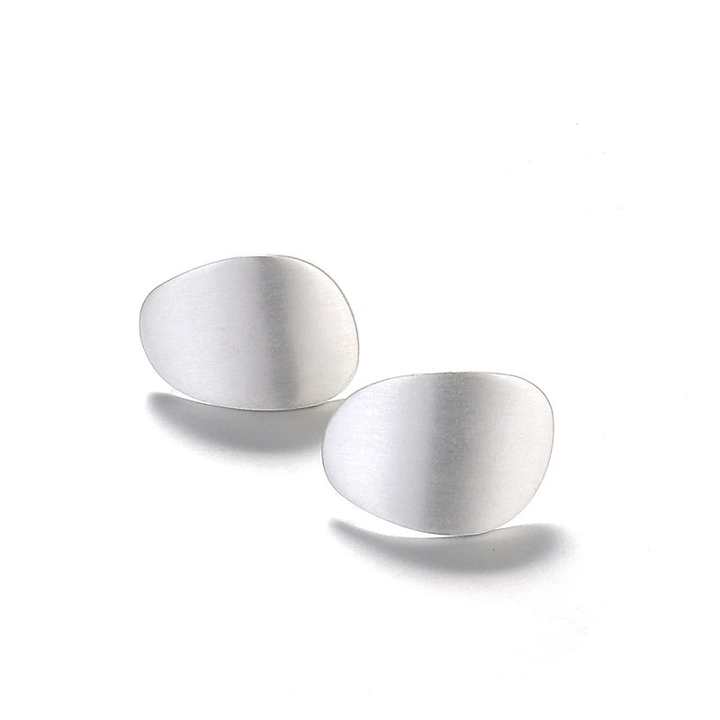 Silver AENSOA, золотые, простой, матовый дизайн, серьги для женщин, неправильный геометрический темперамент, небольшой сплав, изогнутая поверхность, серьги, ювелирное изделие - Окраска металла: Silver