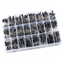 500pcs Electrolytic Capacitor Assortment Kit 0.1UF 1000UF 10V 50V 24 Value Electrical Components Capacitors Household Tools