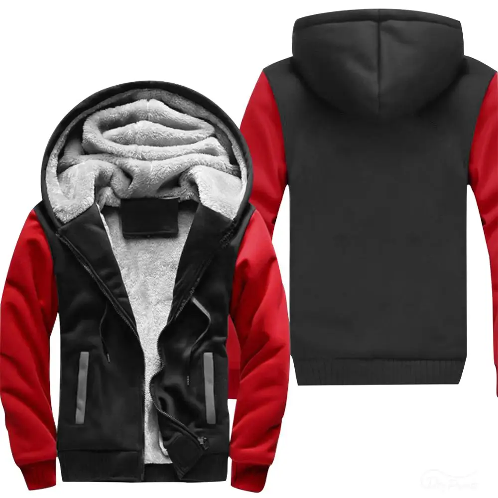 2020 style man zipper hooded hoodie Splice winter thick fleece full sleeve warm coat customize design wholeseller price | Мужская одежда