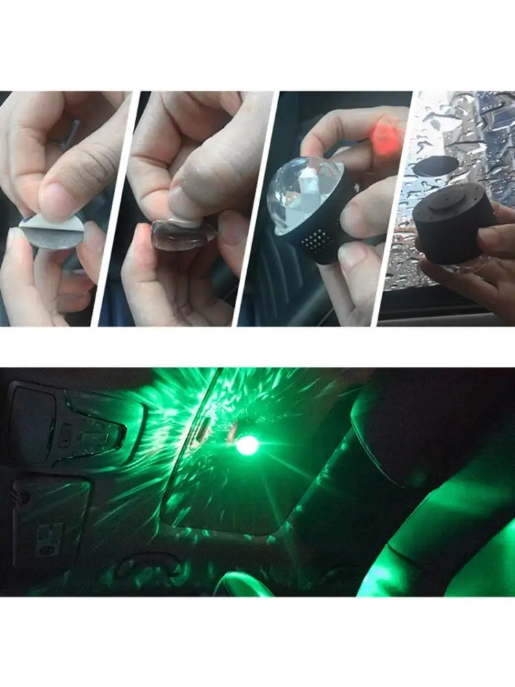 

Colorful DJ RGB Light Disco Party Stage Lights Sound Activated Rotating USB Q39F