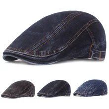 Мужские уличные шапки регулируемые Newsboy береты шляпа Классическая джинсовая кепка водителя для гольфа