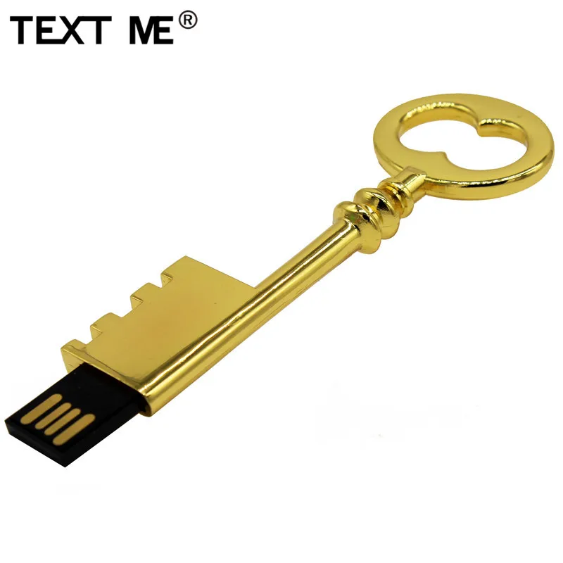 TEXT ME реальная емкость желтый ключ модель usb2.0 4 ГБ 8 ГБ 16 ГБ 32 ГБ 64 ГБ флеш-накопитель USB флеш-накопитель креативный подарок флешка