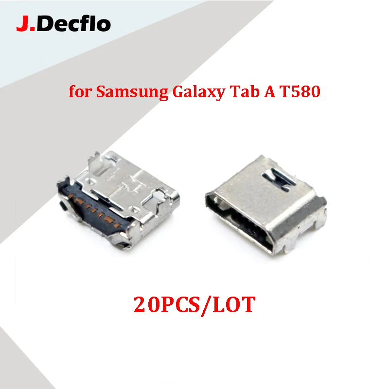 JDecflo 20 шт./лот разъем для зарядки Samsung T110 T111 T113 T115 T116 T560 T561 T580 T585 Galaxy Tab A сменный