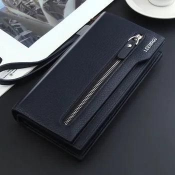 

Men Long Foreign Trade Wallet Customizable Zipper Handbag Cross Border Leather Us Dollar Duo Ka Wei
