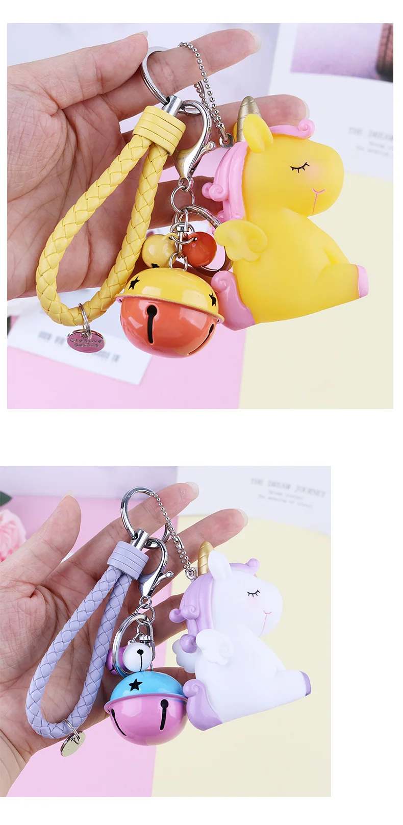 New Style Keychain Creative Cartoon angel ma Key Ring Unicorn Students Couples Gift Car Handbag Pendant