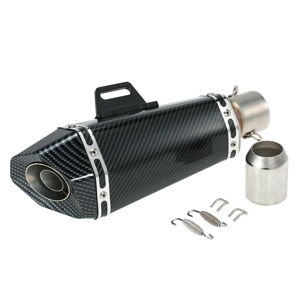 

51 mm Refit Exhaust Muffler Artificial Carbon Fiber Muffler Pipe Small Hexagon Style for Motorcycle ATV Universal