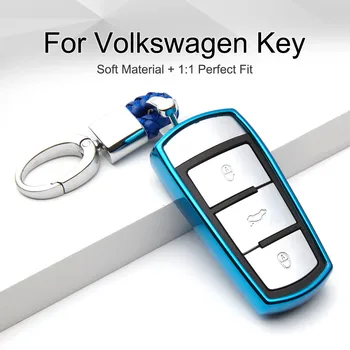 

Car Key Case Cover Soft TPU for Volkswagen VW Passat B6 B8 CC Polo Bora Touran Tiguan Golf 4 5 6 7 Jetta Beetle Key Ring Chain