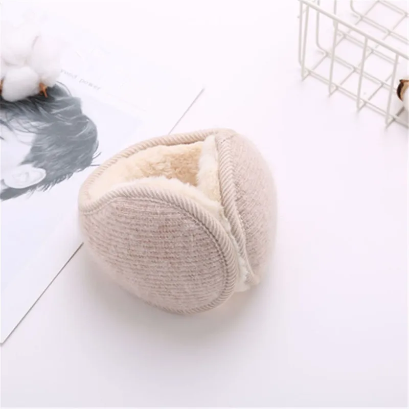 Rabbit Fur Knitted Plush Earmuffs Fashion Men Women Winter Warm Solid Earmuffs Adjustable Ear Warmer Soft Ear Muffs