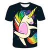 girls 3D unicorn Print T-shirts cute unicorno tshirt Girls NEW Summer Tees Top Clothing Children cartoon Clothes Casual xxx teen ► Photo 3/6