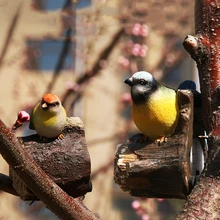 Садовая веревка для птицы на ветке орнамент декоративный декор для рукоделия домашний двор креативная модель дерева скульптура животного со звуком